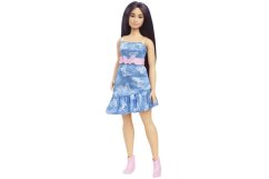 Barbie model - modré šaty s motýľmi HYT89 TV