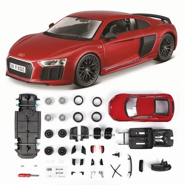 Maisto - Audi R8 V10 Plus, rouge métal, chaîne de montage, 1:24