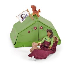 Schleich 42533 Sarah s koňom a zvieratami pri kempovaní