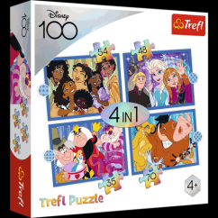 Puzzle 4v1 Happy World Disney 28,5x20,5cm v krabici 28x28x6cm