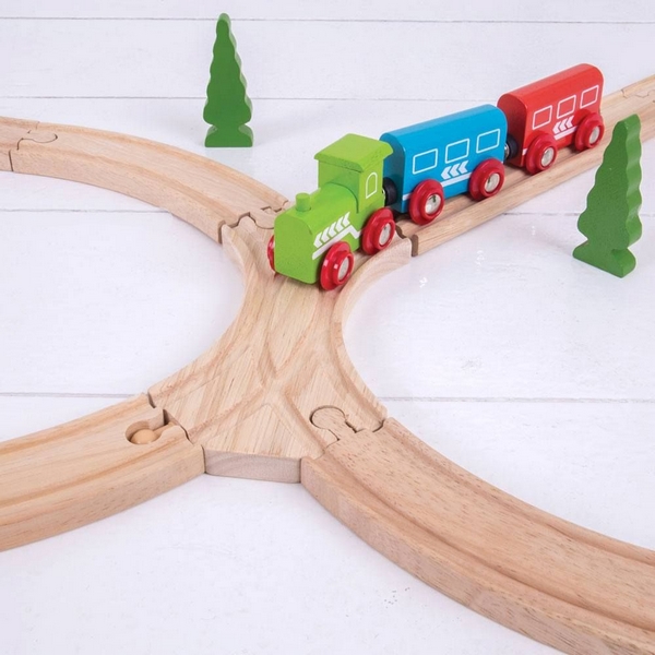 Bigjigs Rail Spojená symetrická výhybka 2ks