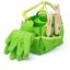 Bigjigs Toys Sada záhradného náradia v plátennej taške zelená