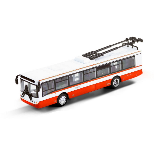 Trolleybus tchèque métal rouge 16cm revers