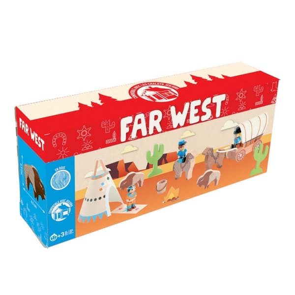 Jeujura Figurines en bois pour kits Far West 14 pièces