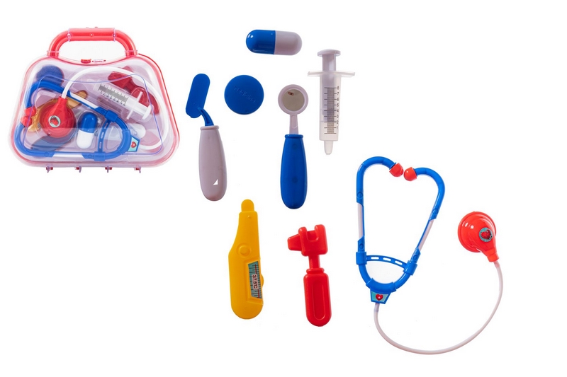 Teddies Set medico/docente in plastica con custodia in plastica