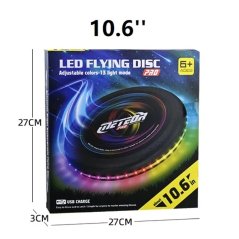 Bavytoy LED frizbi repülő korong 10.6" fekete