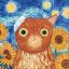 Mudpuppy Puzzle Vincat van Gogh art pisici într-o cutie 100 de piese