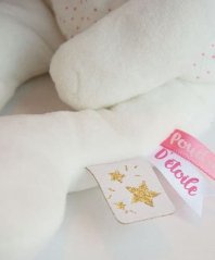 Doudou Set cadou - Jucărie de pluș iepuraș roz - stea 25 cm