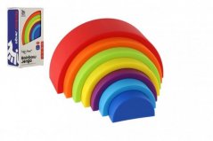 Torre/Pirámide Rainbow colorido puzzle apilable 7pcs plástico en caja 8x15x5cm 18m+