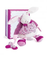 Zestaw upominkowy Doudou - pluszowy różowy królik 30 cm