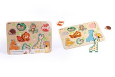 Jigsaw din lemn cu animale