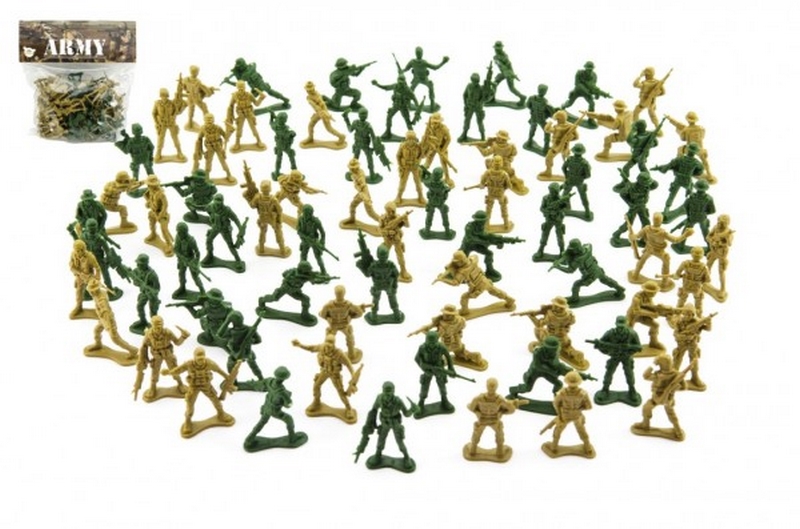 Set soldați 2 culori plastic CZ design pe carton 18x19,5cm
