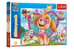 Puzzle Paw Patrol/Foot Patrol Glitter 100 dielikov 48x34cm v krabici 33x23x4cm