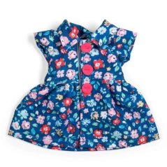 Rochie florală albastru închis Bigjigs Toys pentru păpușă 28 cm