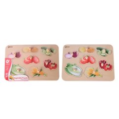 Classic World Puzzle cu butoni, model legume