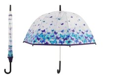 Umbrelă transparentă cu fluturi plastic/metal 80cm în pungă