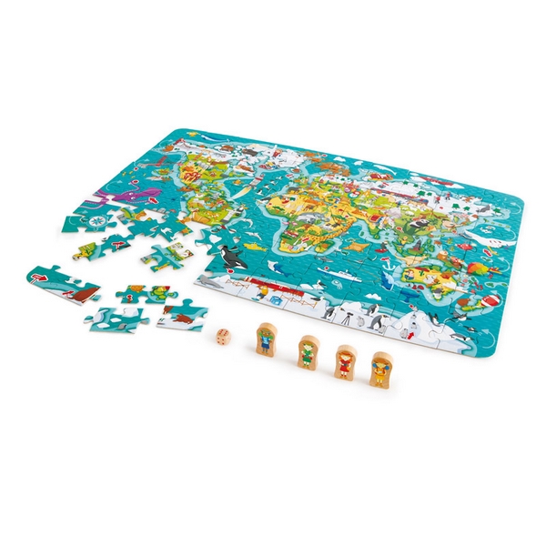 Puzzle infantil Hape - Mapa del mundo 2 en 1