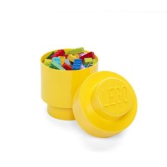 Okrągłe pudełko do przechowywania LEGO 123 x 183 mm - żółte