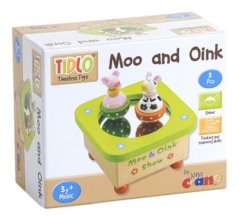 Tidlo Coffre à jouets vache et cochon