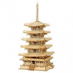 RoboTime Puzzle 3D de madera Pagoda de cinco pisos