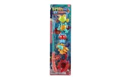 Hra ryby/rybář s prutem 45cm plast 4 barvy na kartě 17x58cm