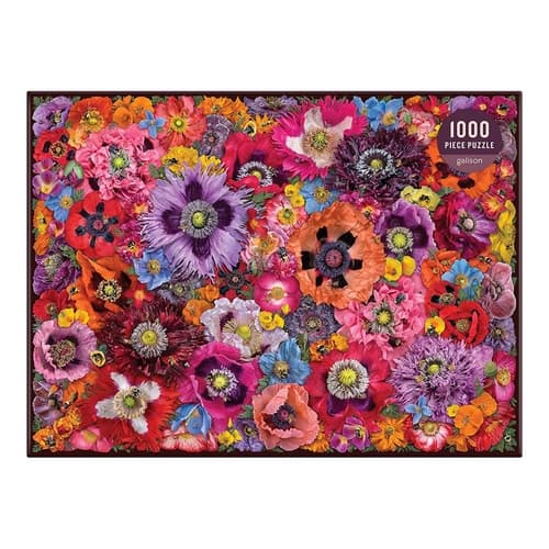 Puzzle Galison Abejas entre flores de amapola 1000 piezas