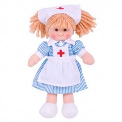 Bigjigs Toys Poupée infirmière en tissu Nancy 28 cm