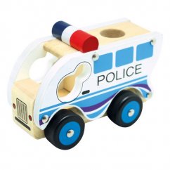 Fából készült rendőrautó