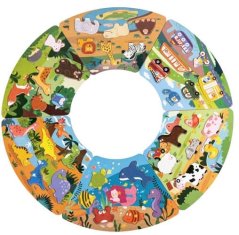 2Kids Toys Dřevěné puzzle Kruh propojitelné 6 v 1