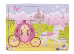 Bigjigs Toys Fa puzzle hercegnő hintóval
