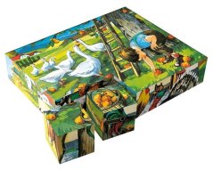 Kostky kubus Na statku dřevo 20ks v krabičce 20x16x4cm