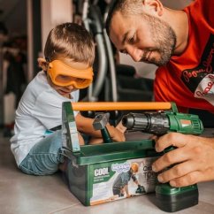 Boîte à outils pour enfants - set avec tournevis et perceuse 15 pcs.
