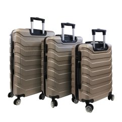 Bavy Valiză de călătorie cu carcasă Ribs Gold bej - set de 3 bucăți