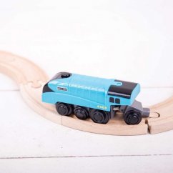 Locomotora eléctrica Bigjigs Rail azul pato