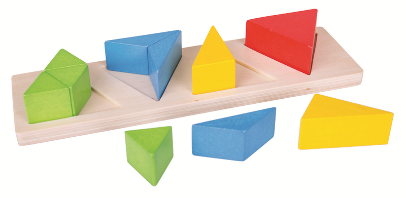 Bigjigs Toys Insert puzzle fractions triangles