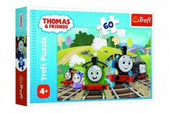 Puzzle Thomas a vonat/Thomas kirándul 27x20cm 60 darab dobozban 21x14x4cm