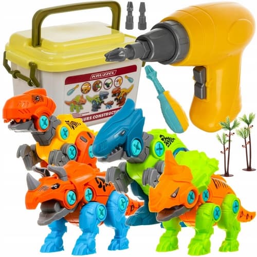 Stavebníce - šroubovací  dinosauři, sada 4 v 1 se šroubovákem