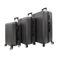 Bavy Cestovní kufr skořepinový Stripes Dark grey - set 3 ks