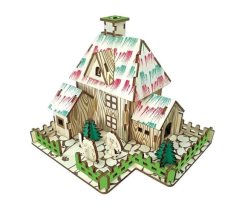 Woodcraft fa 3D puzzle boszorkánykunyhó boszorkányháza