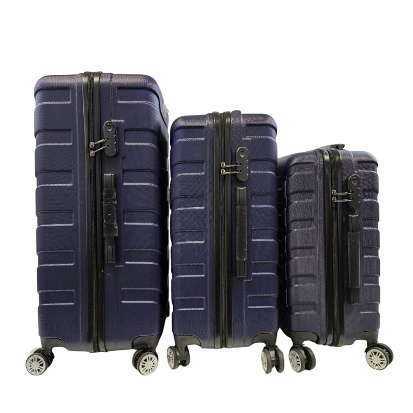 Bavy Cestovní kufr skořepinový Ribs Navy - set 3 ks