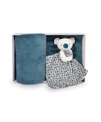 Set de regalo Doudou Happy Koala Yoca con una manta y un saco de dormir