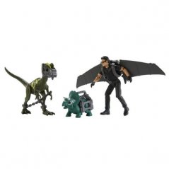Jurassic World Ian Malcolm con dinosaurios y accesorios