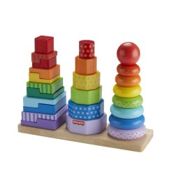 Drewniana wieża kształtów Fisher Price