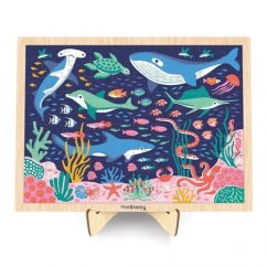 Mudpuppy Puzzle en bois Ocean Life + Display 100 pièces