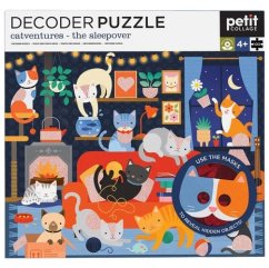 Petit Collage Puzzle chats 100 pièces avec lunettes 3D