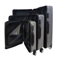 Bavy Circle keményfalú bőrönd szett, sötét szürke - 3 db