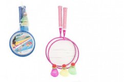 Set de badminton pour enfants métal/plastique 2 battes + 3 coupes dans le filet
