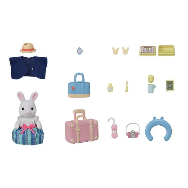 Sylvanian family Mommy White Rabbit et Weekend Travel Set