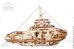 Ugears Puzzle mecanic 3D din lemn Remorcher
