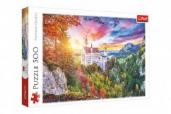 Puzzle Pohled na zámek Neuschwanstein, Německo 500 dílků v krabici